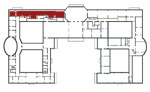 Small plan of the palace (first floor) showing the present position