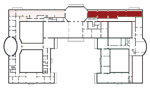 Small plan of the palace (first floor) showing the present position